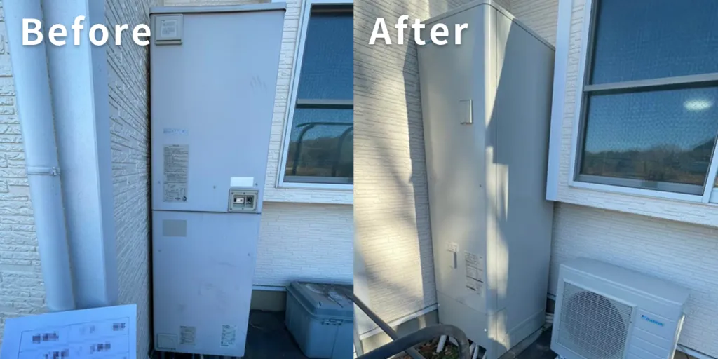 神奈川県厚木市T様 エコキュート交換 三菱（電気温水器）【SRT-4668WFU-BL】からダイキン【EQX46XFV】