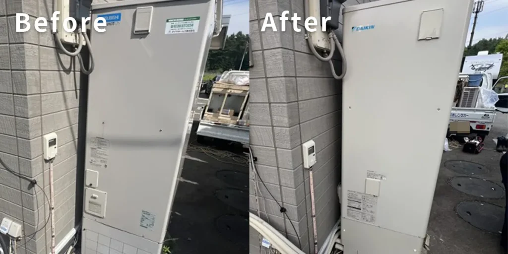 山梨県南都留郡W様 エコキュート交換 三菱【SRT-HP37W5】からダイキン【EQ37XFHV】