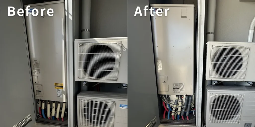 山口県山口市R様 エコキュート交換 三菱【SRT-HP37WD5】から三菱【SRT-S377】