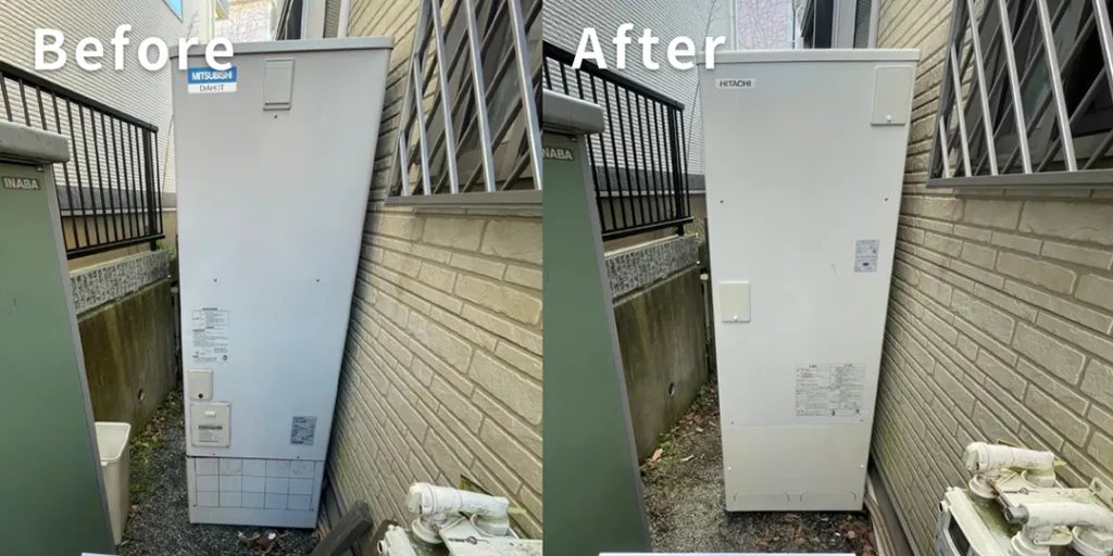 神奈川県横浜市G様 エコキュート交換 三菱【SRT-HP37WX5】から日立【BHP-FG37WU】