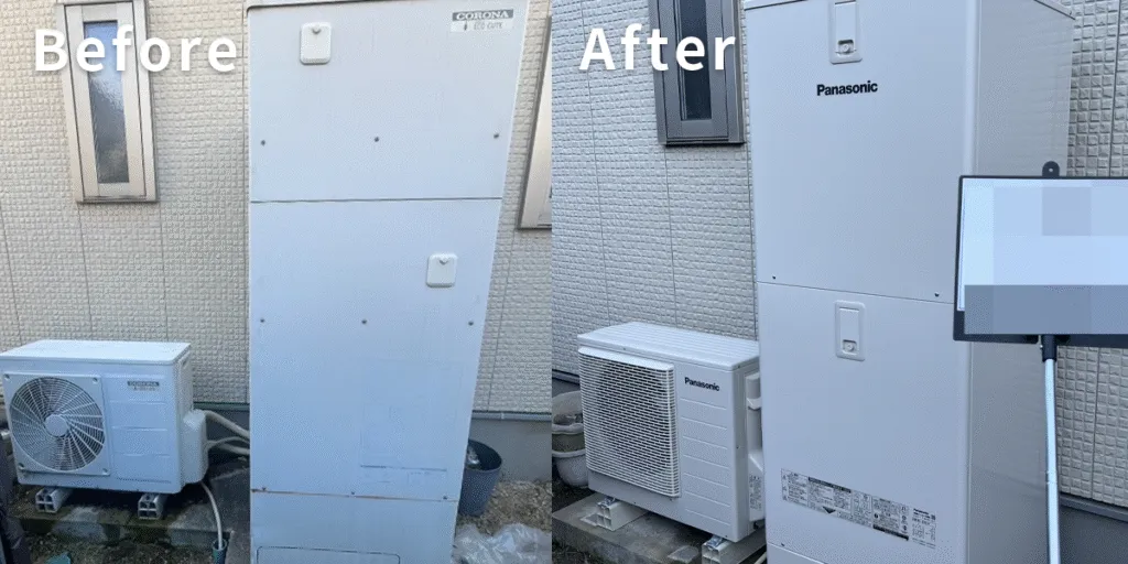 岡山県玉野市｛M様｝エコキュート交換 コロナ【CHP-461D1A9】からパナソニック【HE-S37LQS】