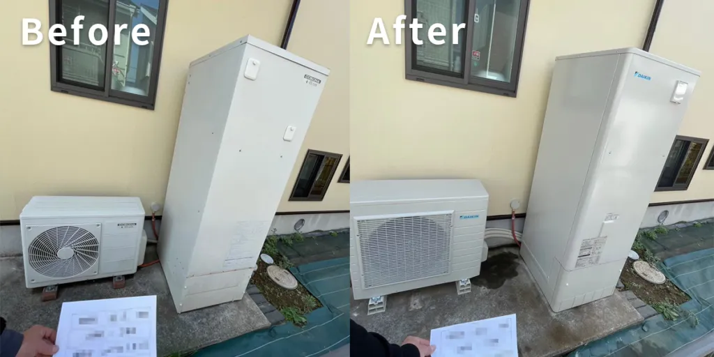 神奈川県横浜市｛F様｝エコキュート交換 コロナ【CHP-H3717A】からダイキン【EQX37XFV】