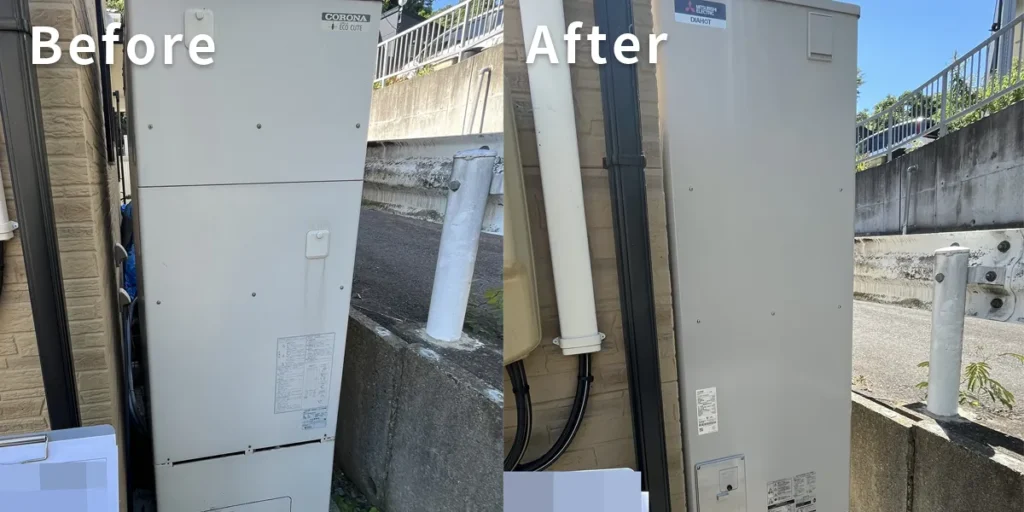 岩手県宮古市｛Y様｝エコキュート交換 コロナ【CHP-HX46AW1K】から三菱【SRT-SK467D】