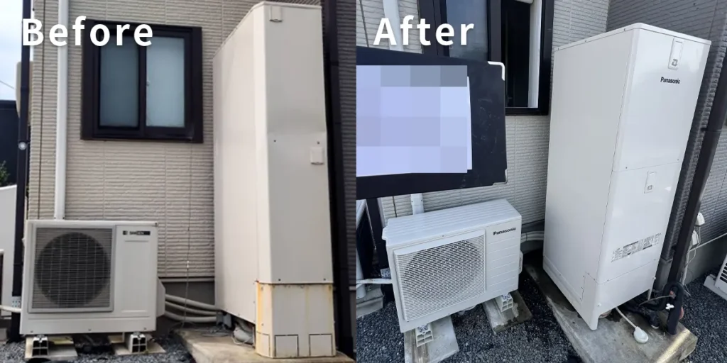 群馬県北群馬郡｛A様｝エコキュート交換 サンデン【EBS-BU37QTA】からパナソニック【HE-S37LQS】