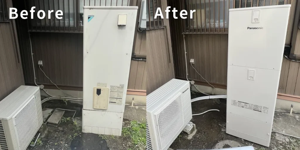 愛知県清州市Y様 エコキュート交換 ダイキン【EQ37PFV】からパナソニック【HE-S37LQS】