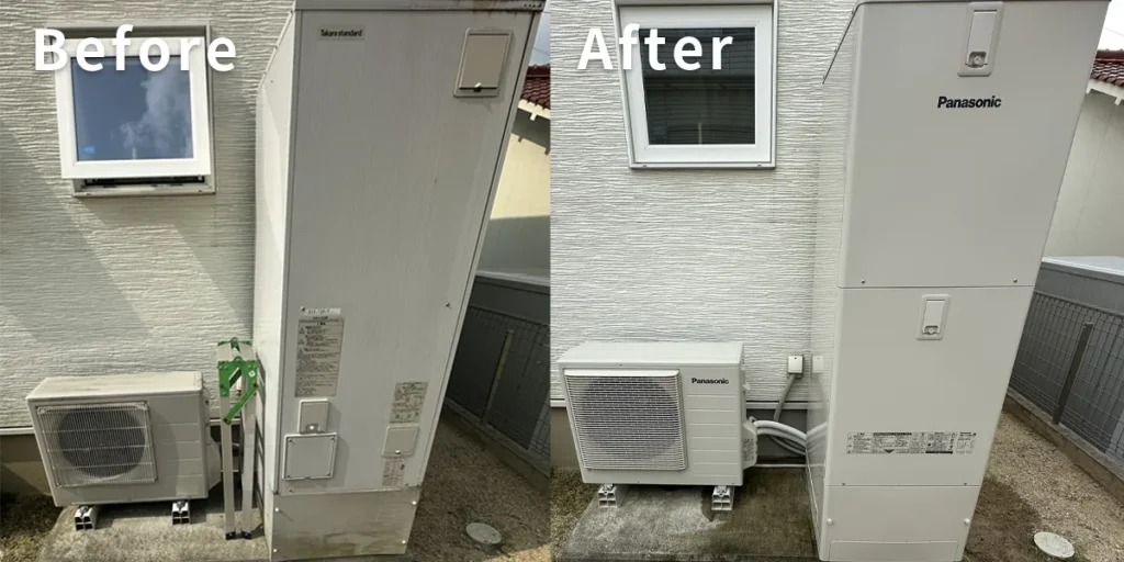 広島県東広島市｛H様｝エコキュート交換 タカラスタンダード【EQS3707UFA-NS】からパナソニック【HE-S37LQS】