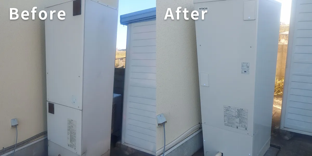 徳島県板野郡T様 エコキュート交換 日立【BHP-F46JU】から日立【BHP-FN37XU】