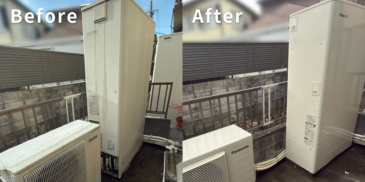 大阪府池田市K様 エコキュート交換 三菱【SRT-HP37WZ2】からパナソニック【HE-H37LQS】