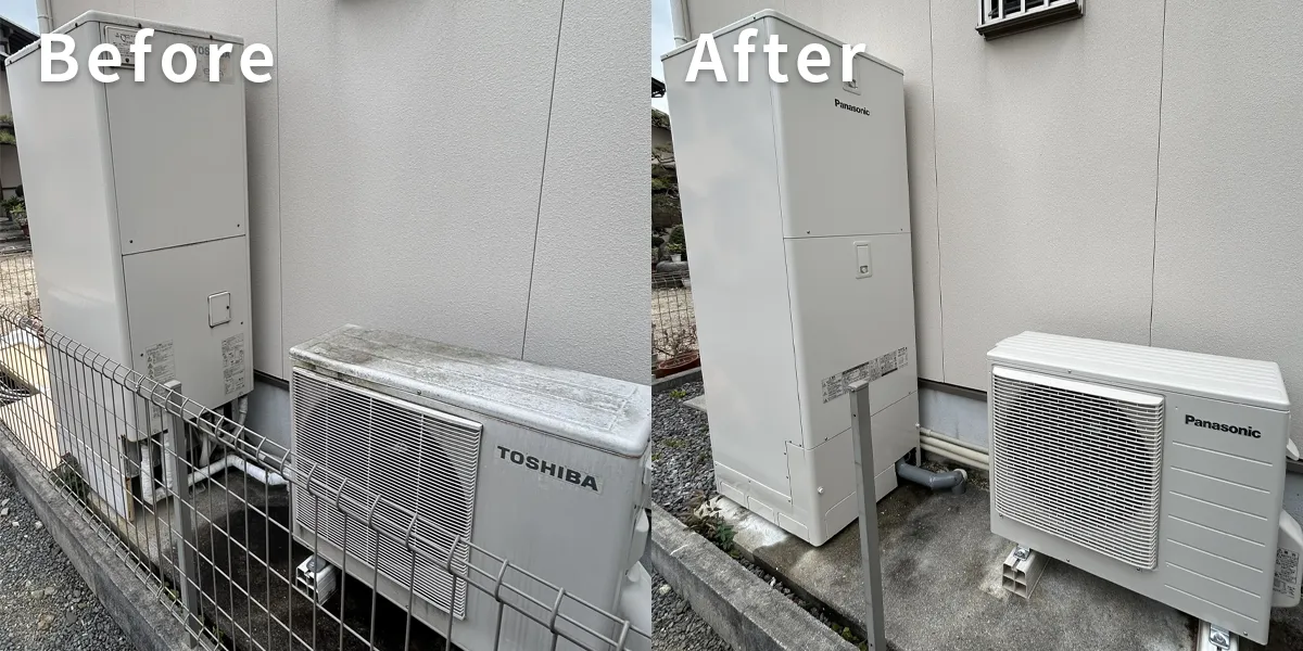 京都府向日市M様 エコキュート交換 東芝【HWH-FB372CG】からパナソニック【HE-S37LQS】