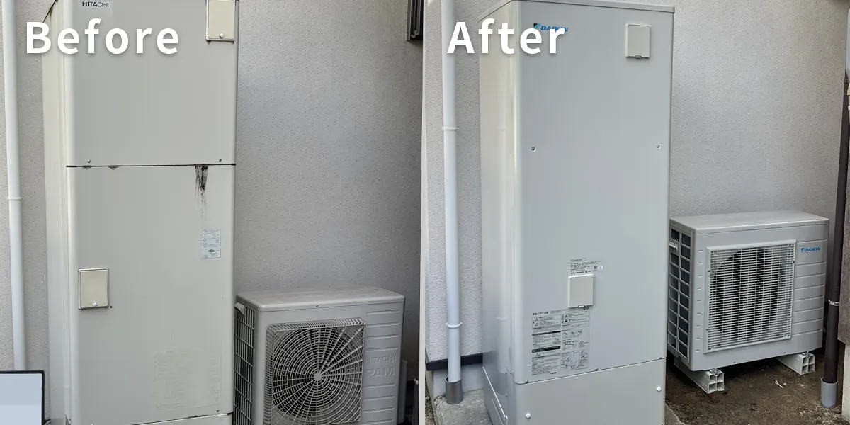 岡山県津山市K様 エコキュート交換 日立【BHP-F46PD】からダイキン【EQX37YFV】