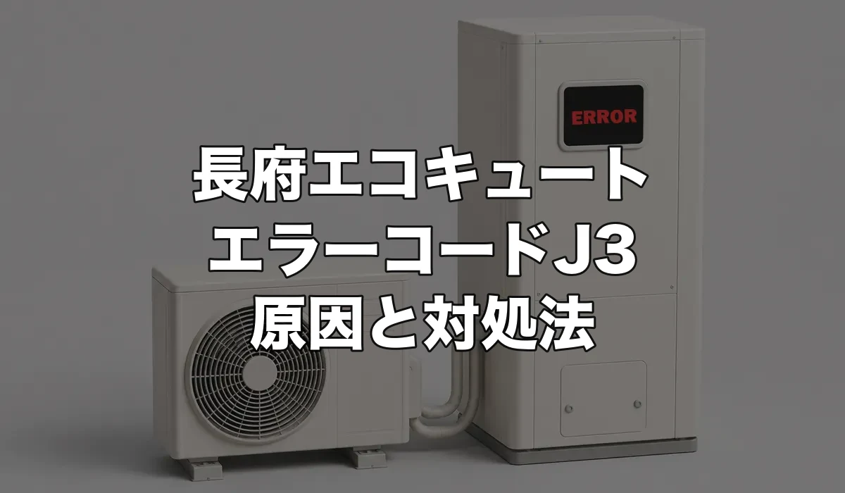 長府エコキュートのエラーJ3は故障?原因・修理費用・交換が必要なケースを解説