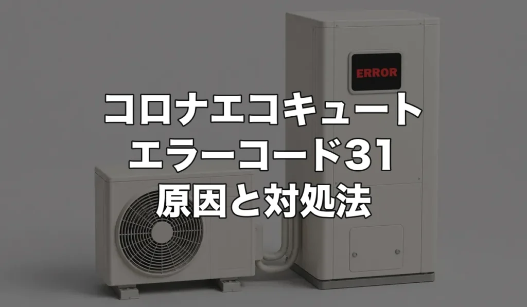 コロナエコキュートのエラー31は故障？原因・修理費用・交換が必要なケースを解説