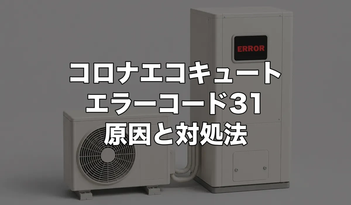 コロナエコキュートのエラー31は故障?原因・修理費用・交換が必要なケースを解説