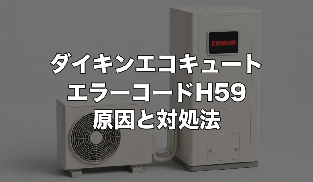 ダイキンエコキュートのエラーH59は故障？原因・修理費用・交換が必要なケースを解説