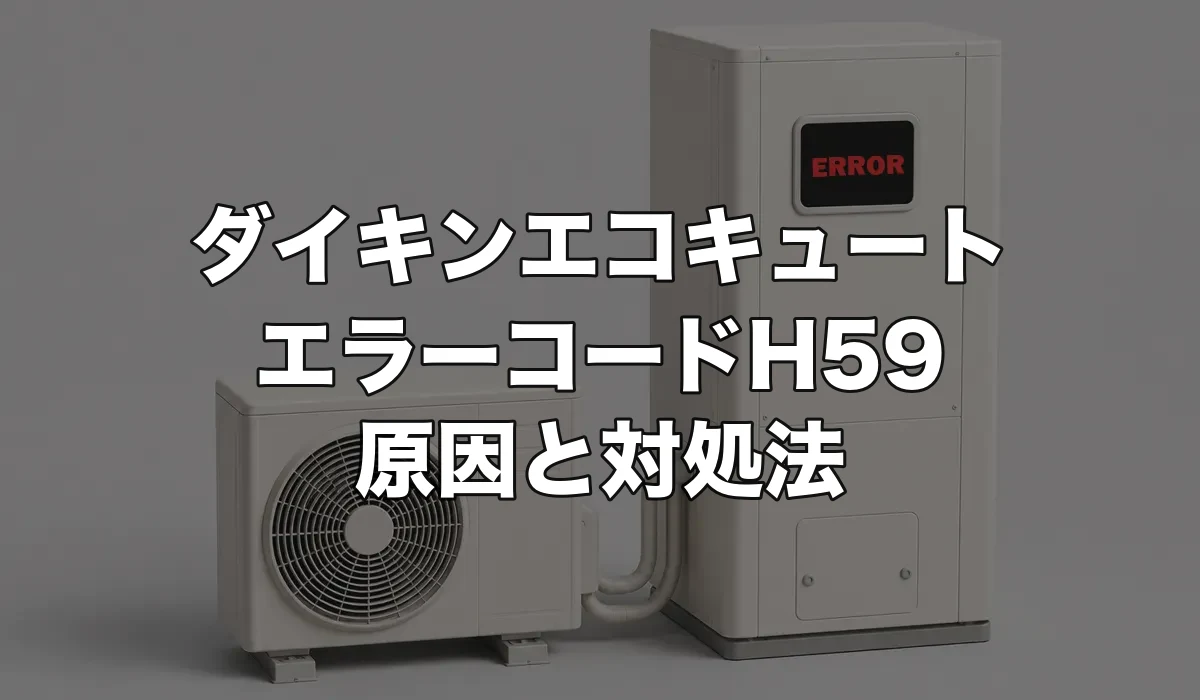 ダイキンエコキュートのエラーH59は故障？原因・修理費用・交換が必要なケースを解説