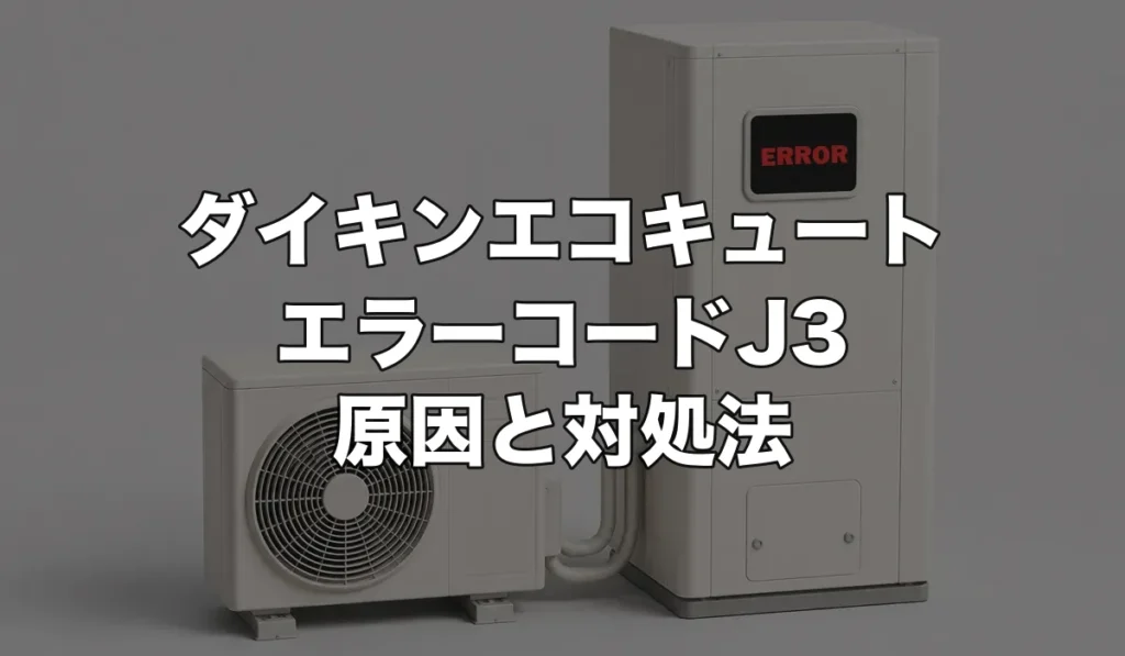 ダイキンエコキュートのエラーJ3は故障？原因・修理費用・交換が必要なケースを解説