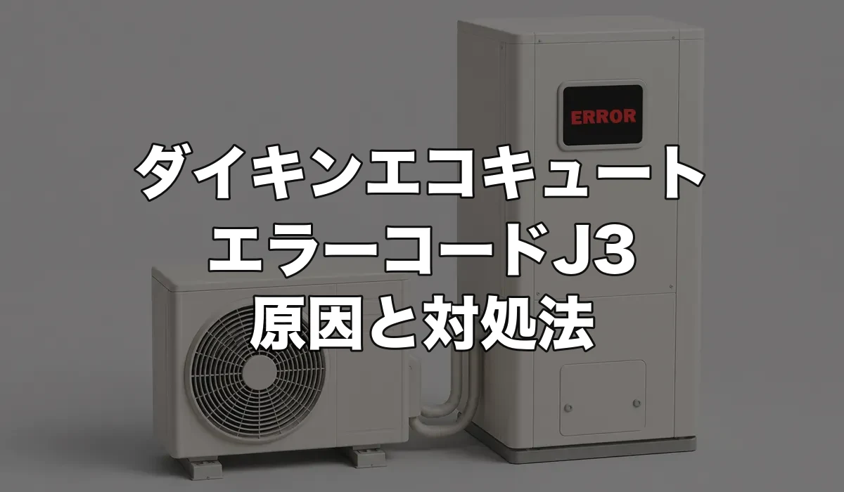 ダイキンエコキュートのエラーJ3は故障？原因・修理費用・交換が必要なケースを解説