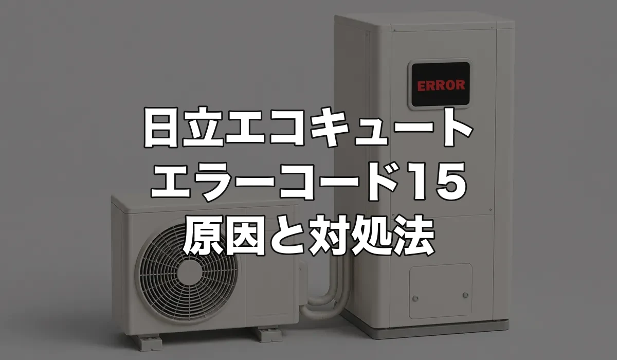 日立エコキュートのエラー15は故障？原因・修理費用・交換が必要なケースを解説