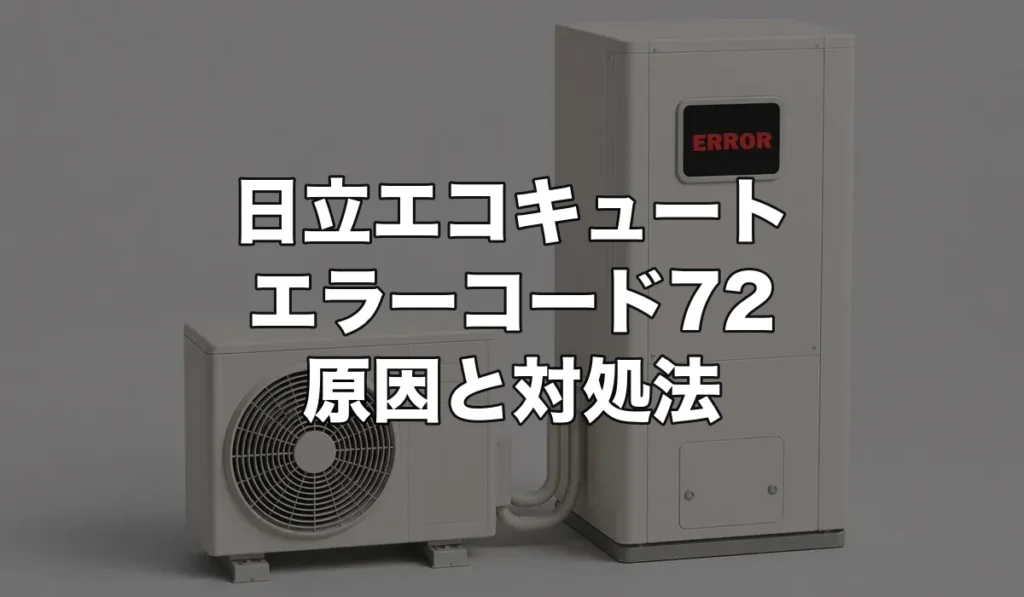 日立エコキュートのエラー72は故障？原因・修理費用・交換が必要なケースを解説