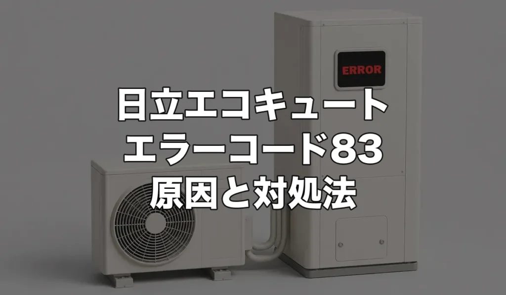 日立エコキュートのエラー83は故障？原因・修理費用・交換が必要なケースを解説