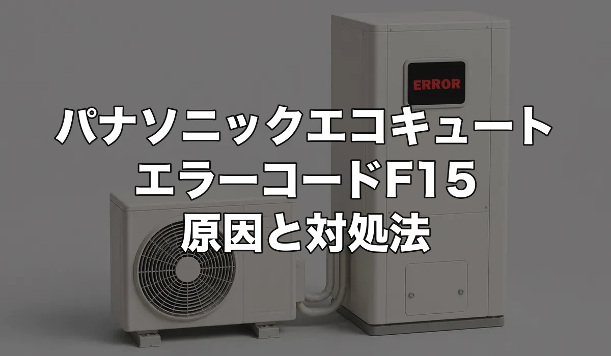 パナソニックエコキュートのエラーF15は故障？原因・修理費用・交換が必要なケースを解説