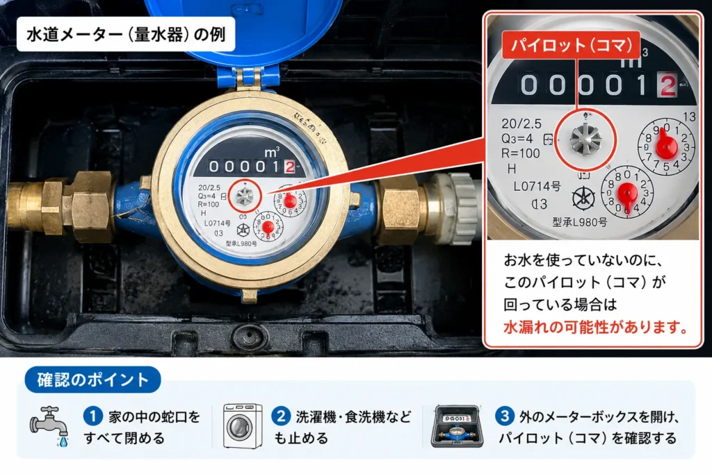 水道メーターの確認方法