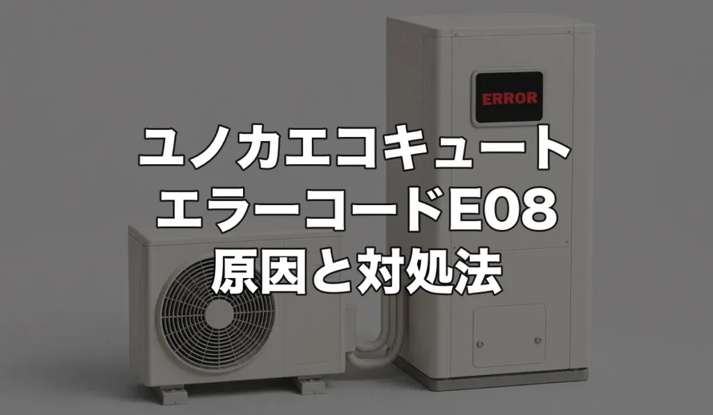 ユノカエコキュートのエラーE08は故障？原因・修理費用・交換が必要なケースを解説