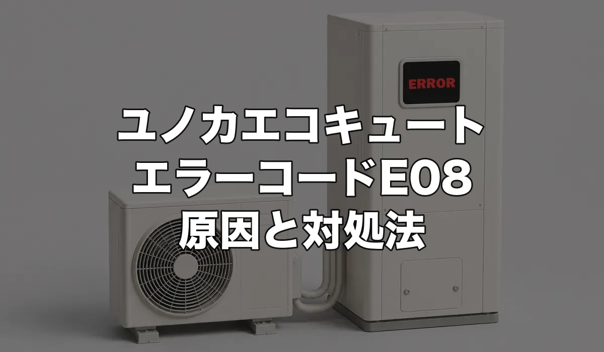 ユノカエコキュートのエラーE08は故障？原因・修理費用・交換が必要なケースを解説