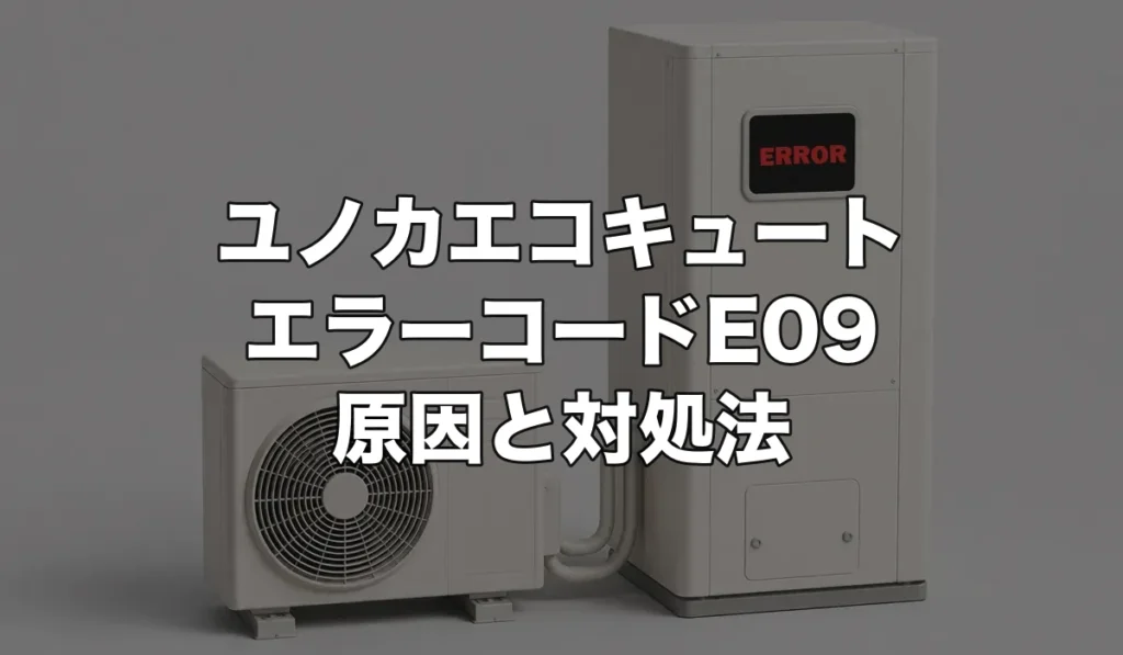 ユノカエコキュートのエラーE09は故障？原因・修理費用・交換が必要なケースを解説