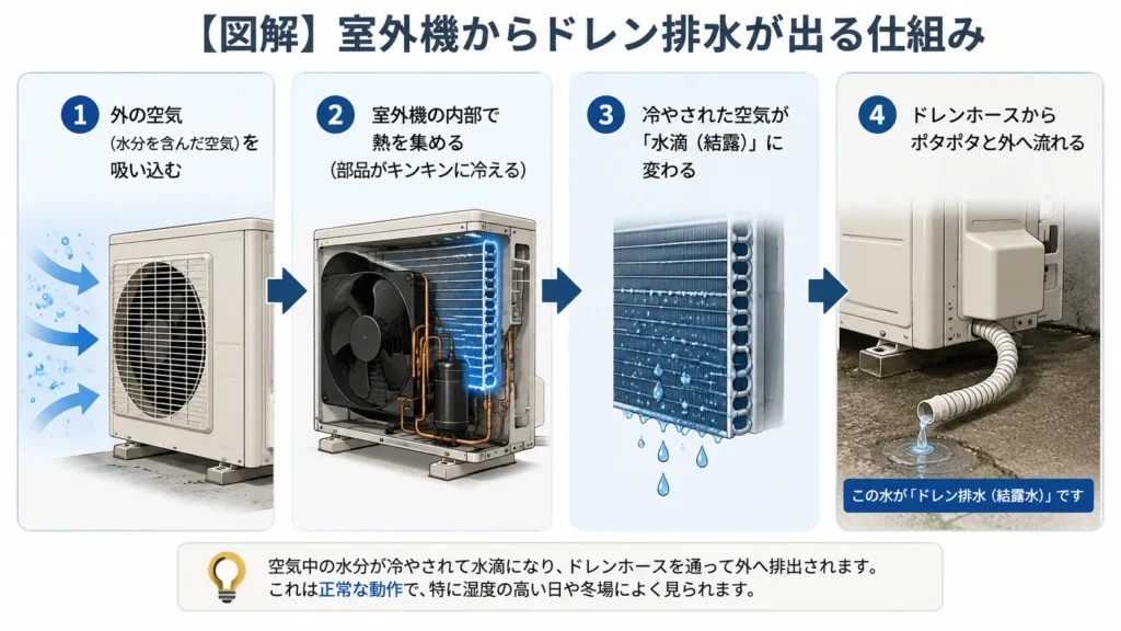 エコキュートのドレン排水の仕組み