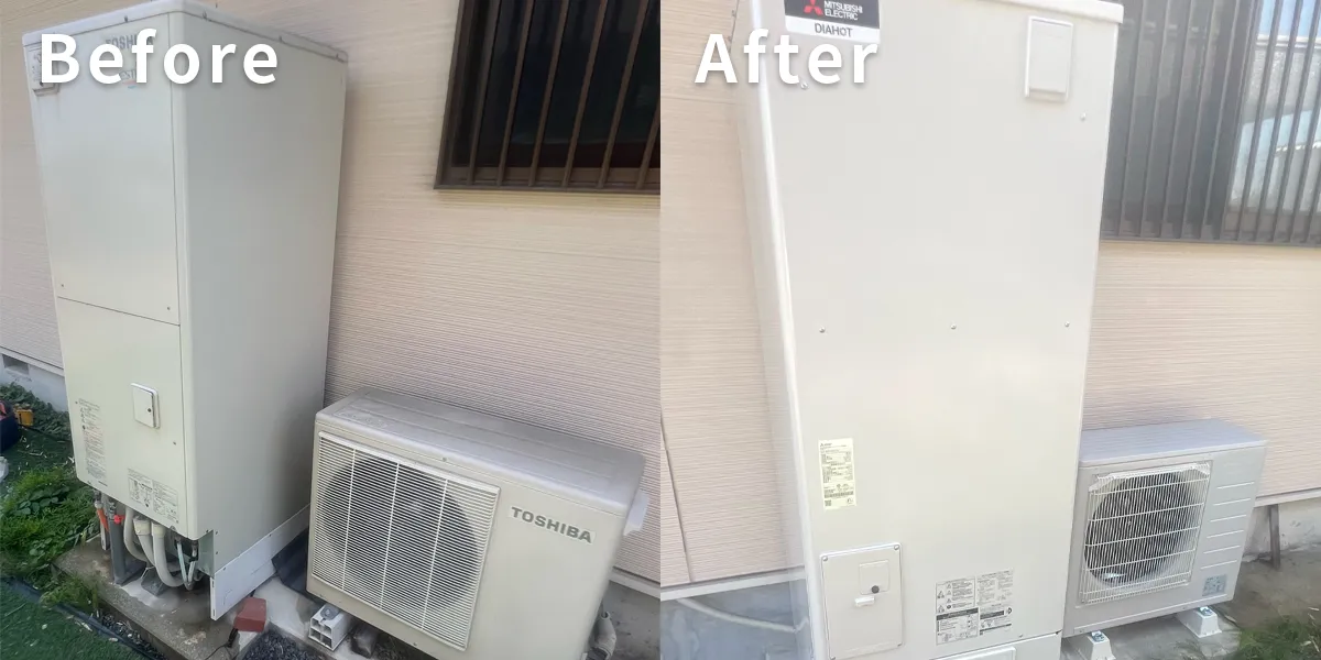 愛知県弥富市T様 エコキュート交換 東芝【HWH-FB373C 】から三菱【SRT-S377U】