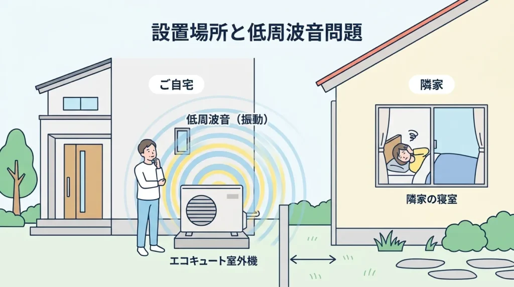 エコキュートの設置場所と低周波音問題