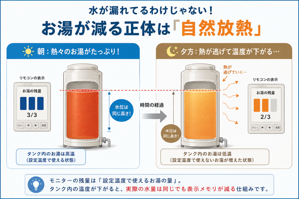 エコキュートの自然放熱
