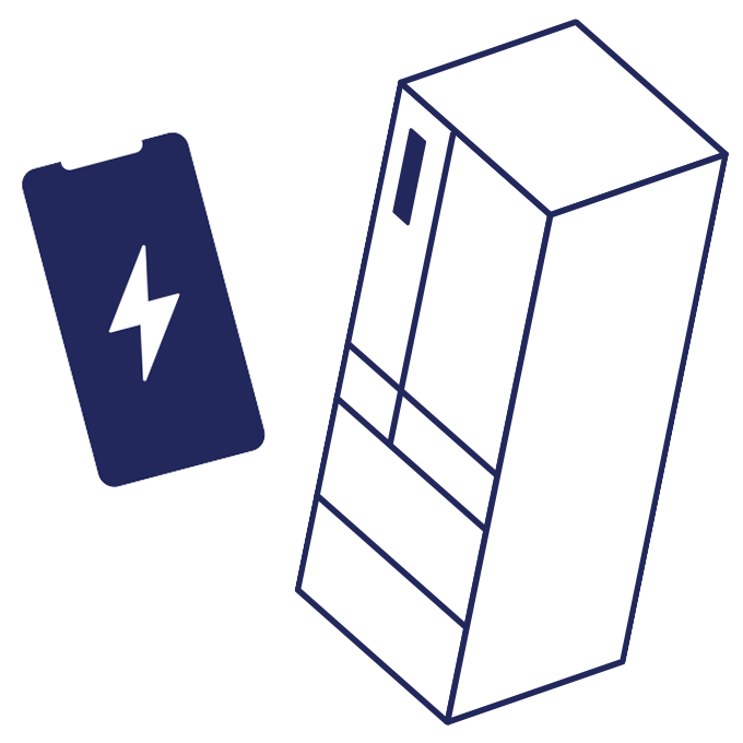 冷蔵庫とスマホのイラスト